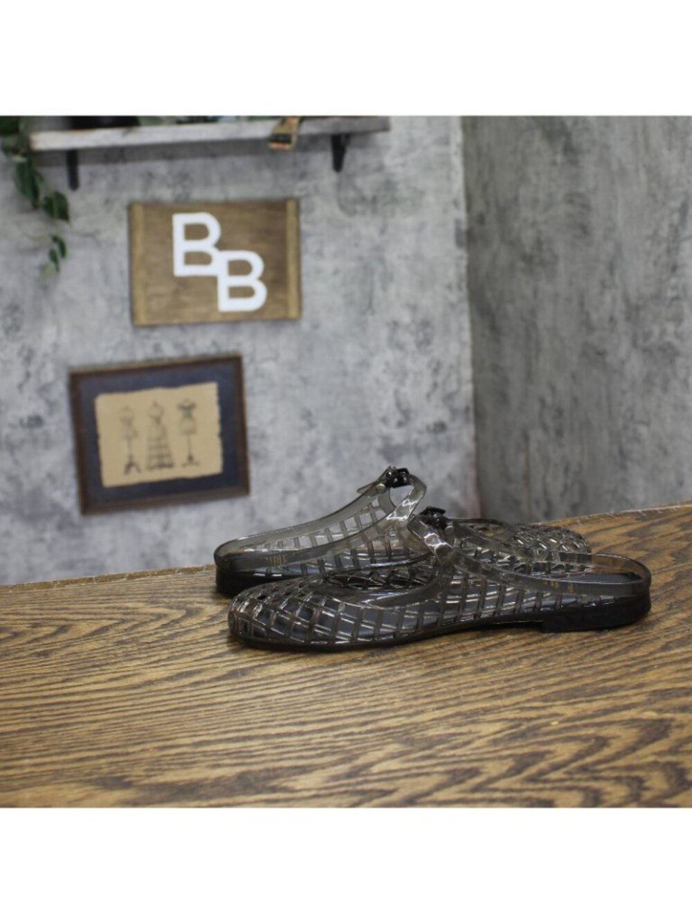 NWT Nine West Round Toe Slip-On Woven Jelly Mule WNYUNNY3 Black 6M - Picture 8 of 11